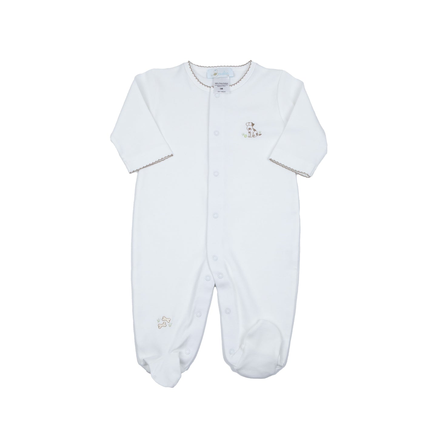 Puppy Footie, White