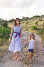 Colette Girls' Top And Short Set Marine Stripe