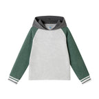 Kids Lightweight Raglan Hoodie Tee | Green