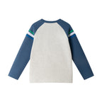 Kids Long Sleeve Raglan Color Blocked Alphabet Tee | Grey Alphabet