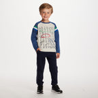 Kids Long Sleeve Raglan Color Blocked Alphabet Tee | Grey Alphabet
