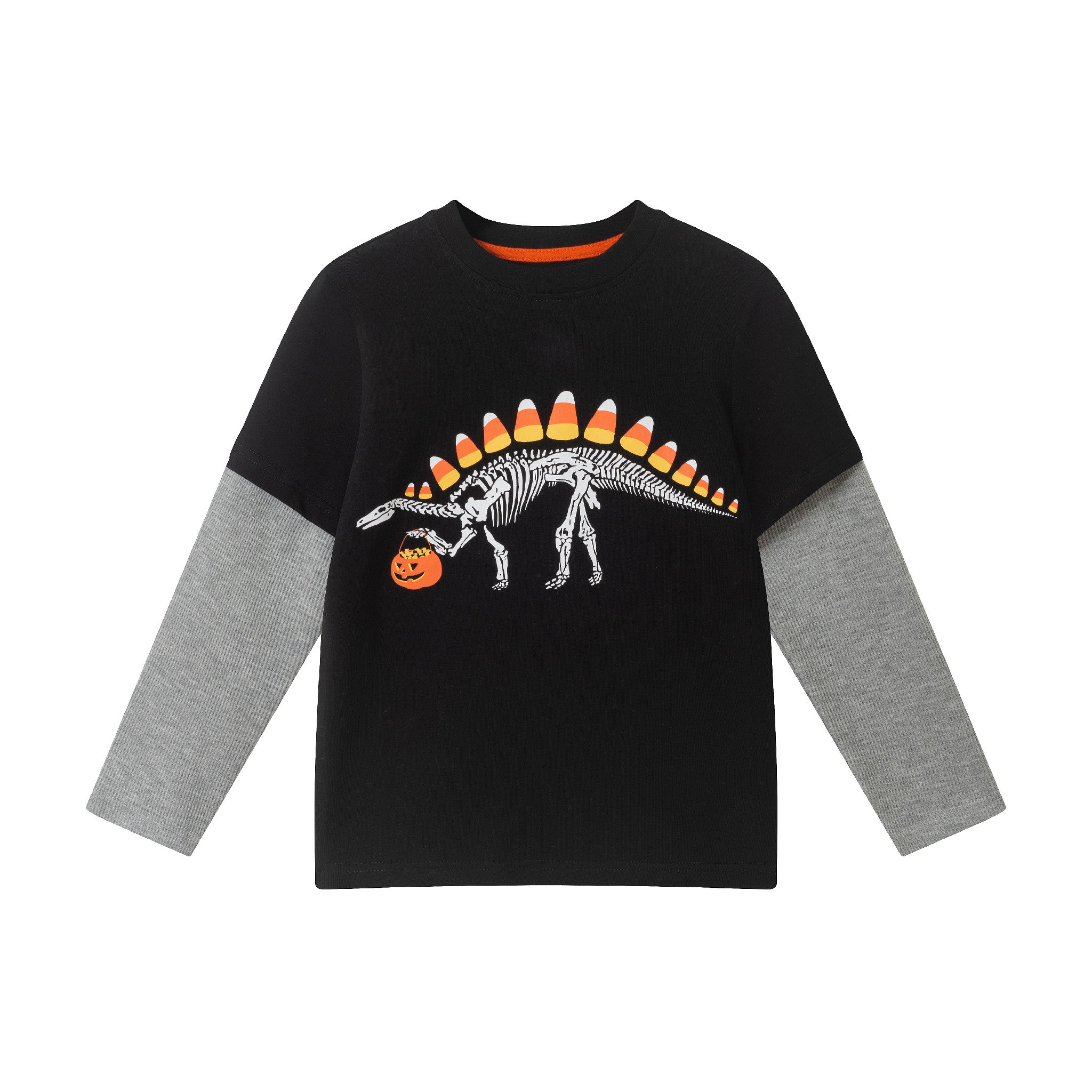 Kids (Size 8) Halloween Graphic Twofer Tee | Candy Dino