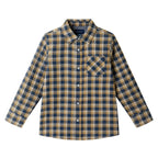 Kids Double-Faced Buttondown | Blue Plaid