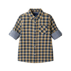 Kids Double-Faced Buttondown | Blue Plaid