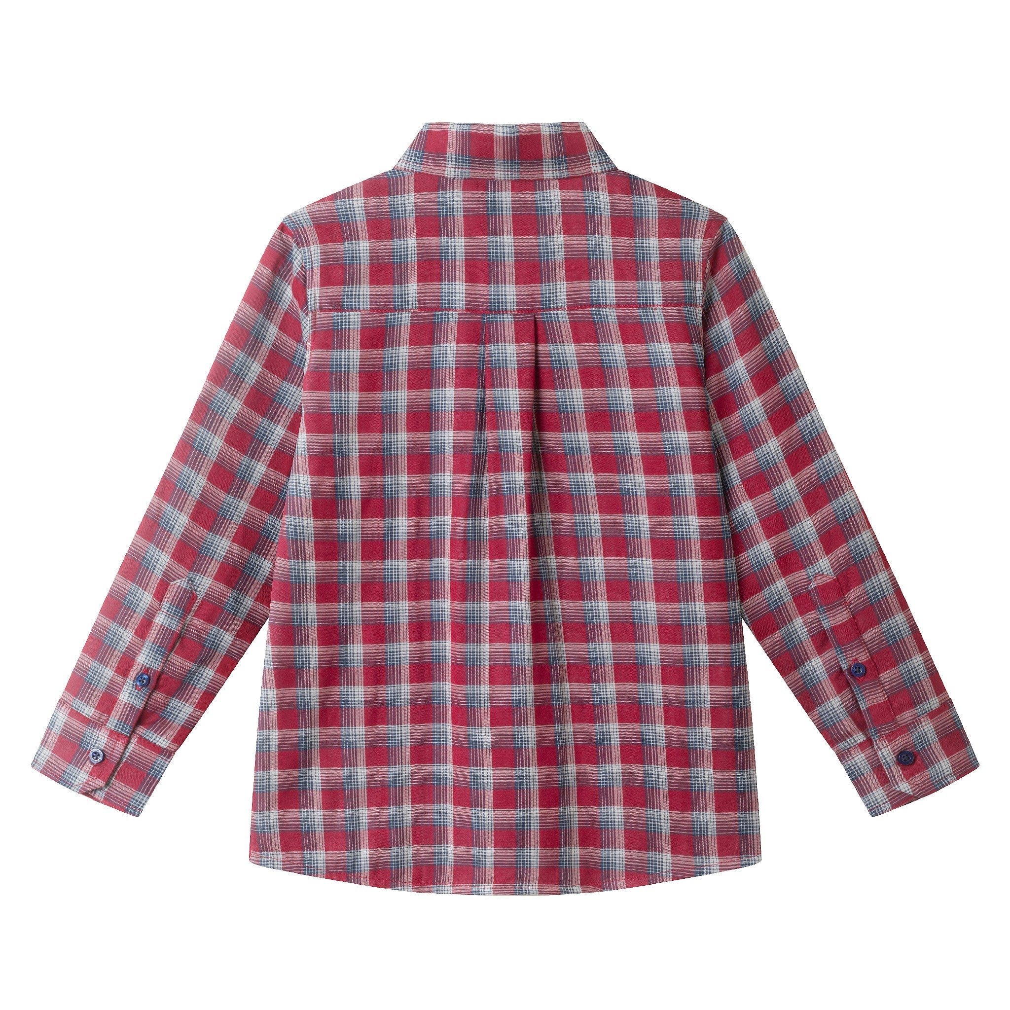 Kids Double-Faced Buttondown | Red Plaid