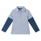 Kids Two-Fer Waffle Polo | Lt Blue Nep