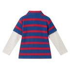Kids Long Sleeve Waffle Polo | Rugby Stripe