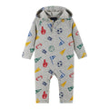Infant Hooded Baby Romper | Beige Varsity