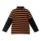 Kids Halloween Rugby Polo | Ghost Patch (Black/Orange)