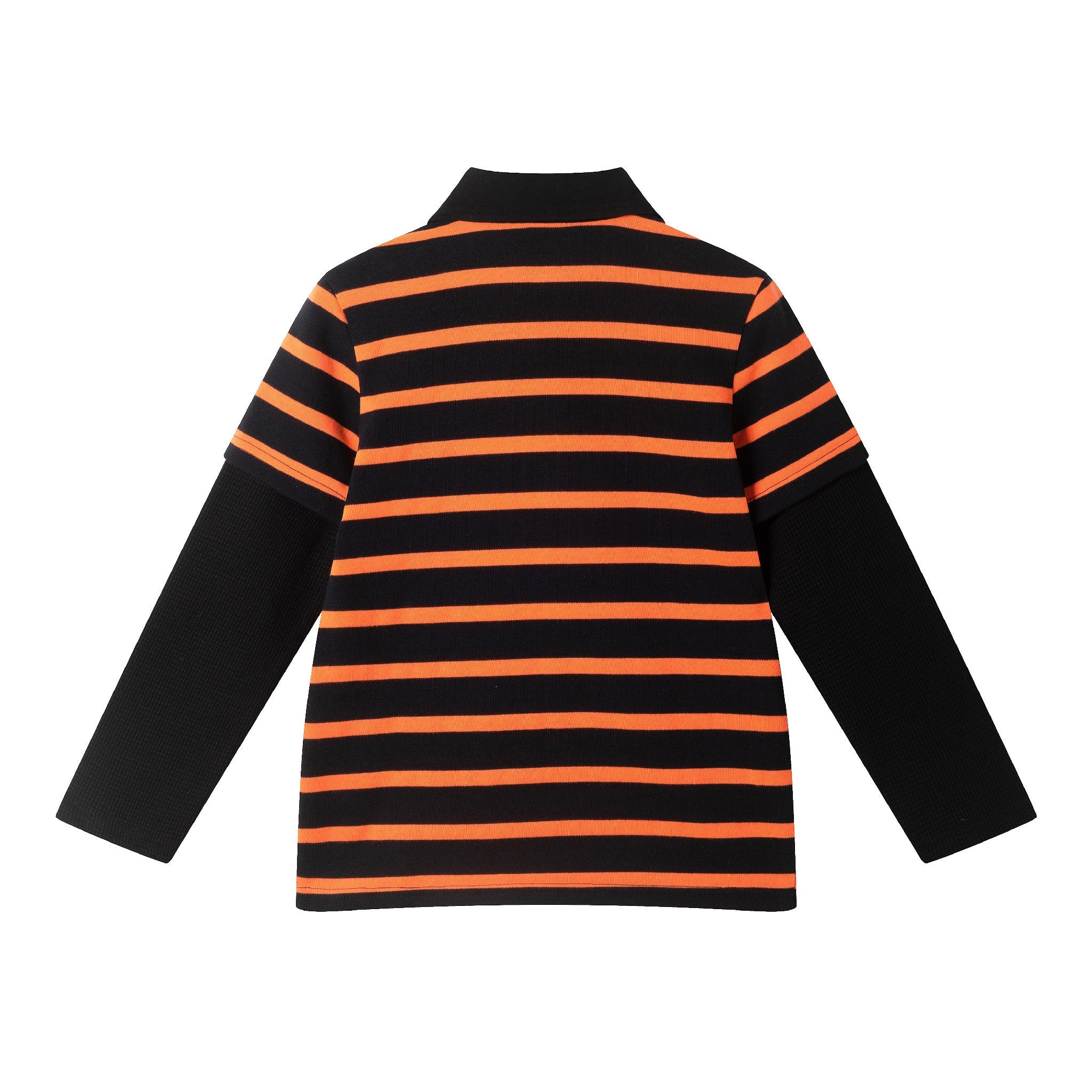 Kids Halloween Rugby Polo | Ghost Patch (Black/Orange)