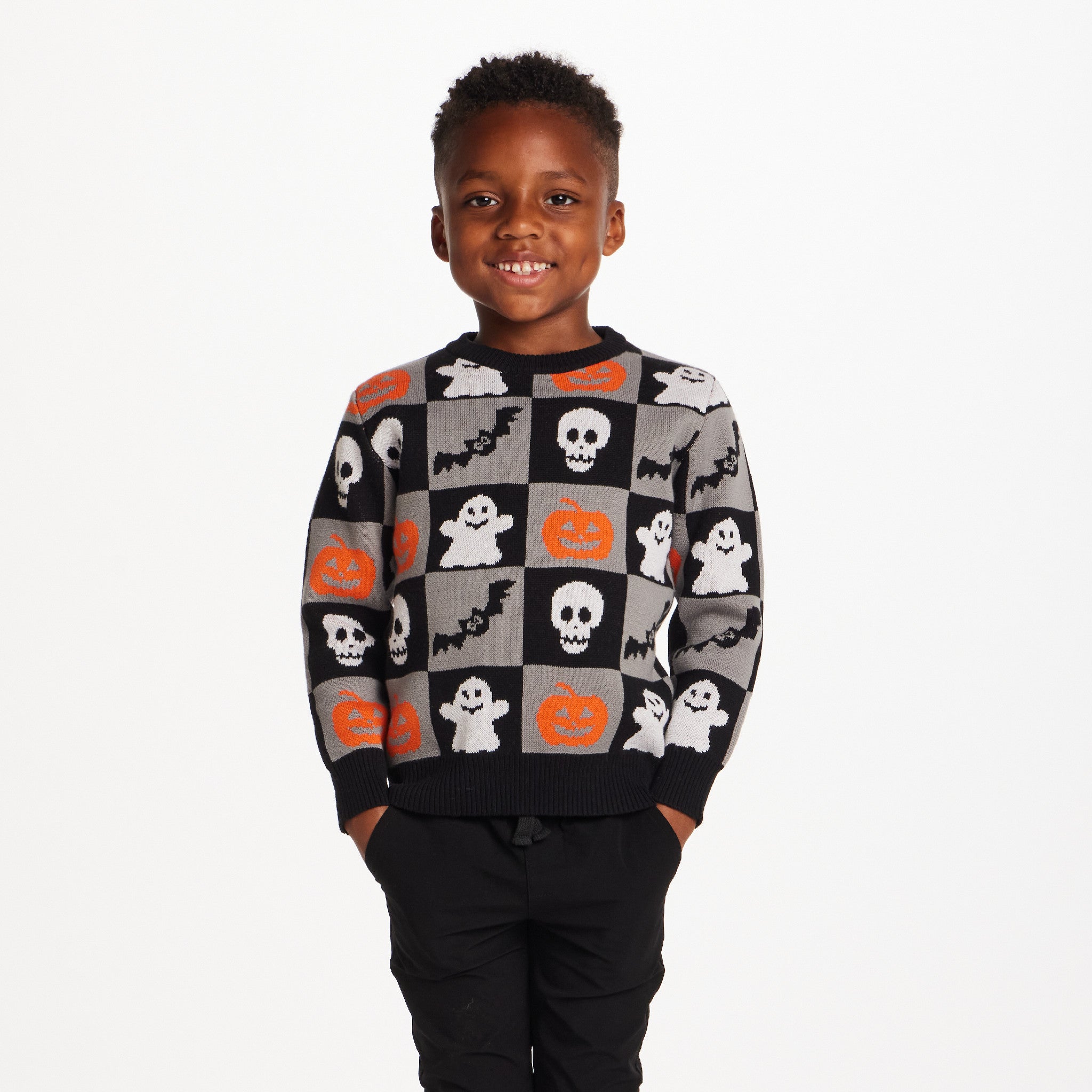 Kids Graphic Sweater | Spooky Sqaures