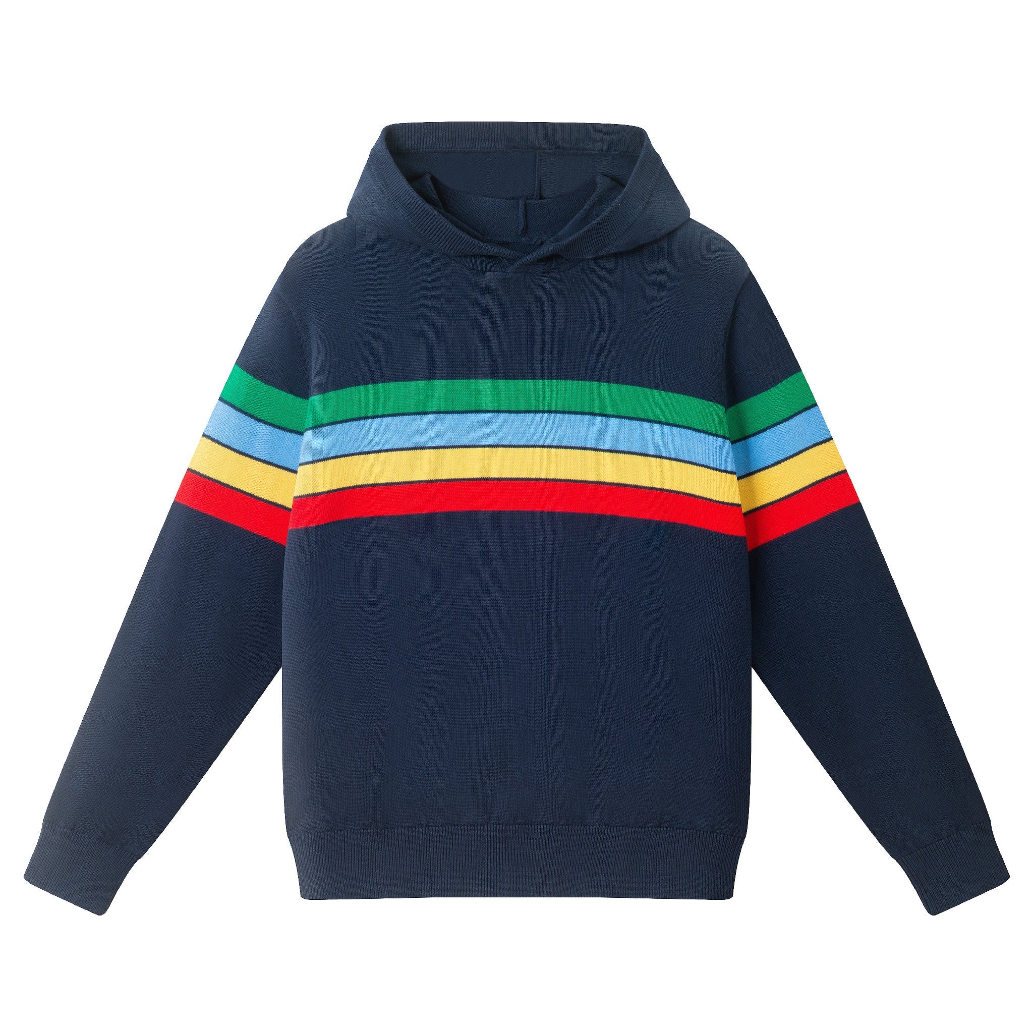 Tween (8-20) Hooded Striped Sweater W/Multi Stripe | Navy