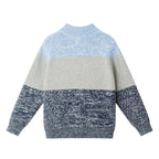 Kids Colorblocked Quarter -Zip Sweater | Light Blue