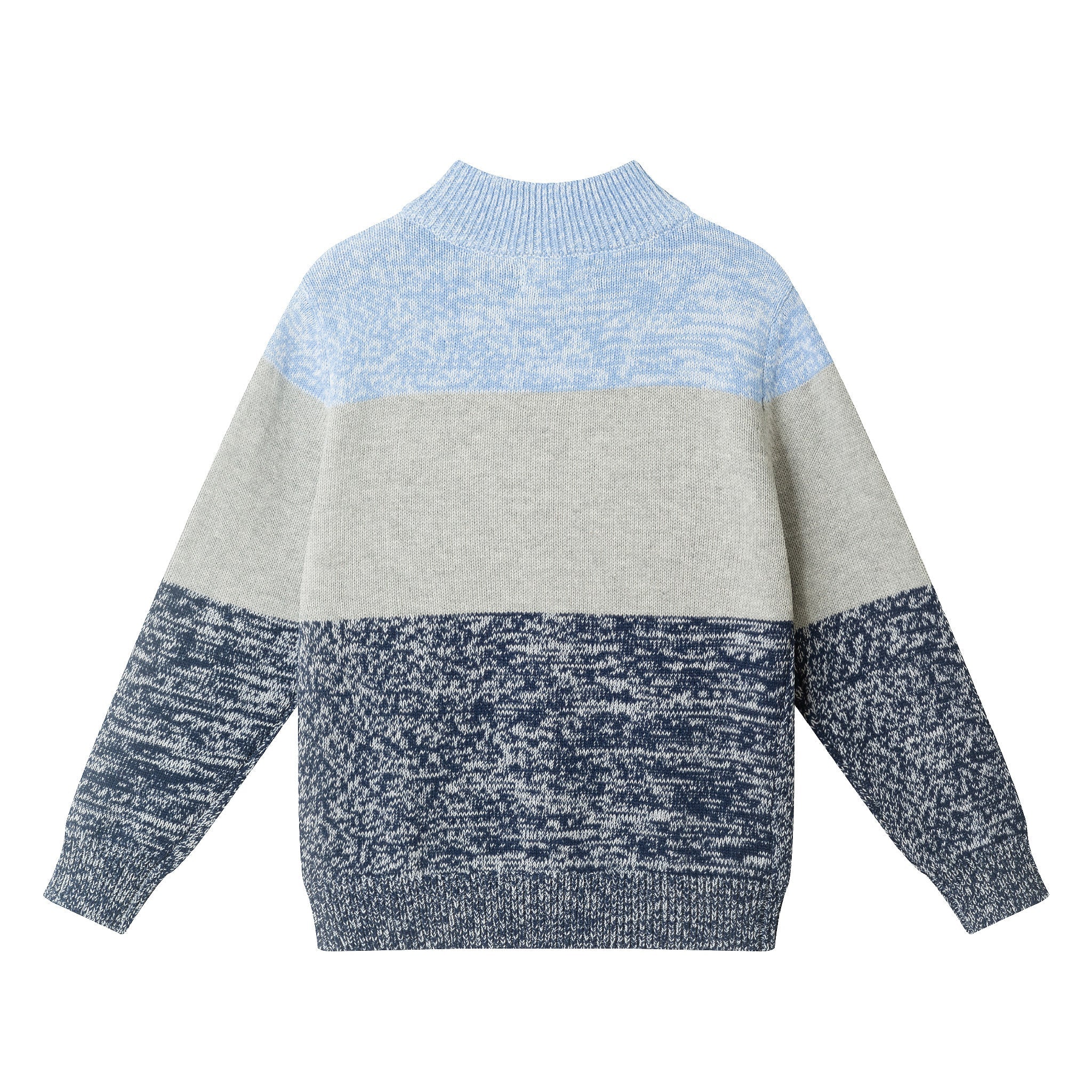 Kids Colorblocked Quarter -Zip Sweater | Light Blue