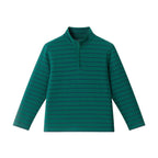 Kids Quarter Zip Stripe Pullover | Green Stripe