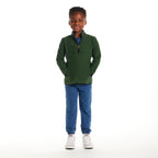 Kids Diamond Quilted Quarter-Zip Pullover | Green