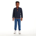 Kids Diamond Quilted Quarter-Zip Pullover | Navy