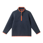 Kids Diamond Quilted Quarter-Zip Pullover | Navy