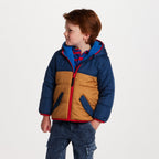 Kids Colorblock Puffer Jacket | Navy & Gold