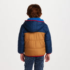 Kids Colorblock Puffer Jacket | Navy & Gold