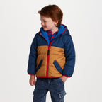 Kids Colorblock Puffer Jacket | Navy & Gold