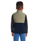 Kids Mixed Media Sherpa Vest | Green