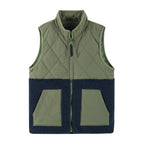 Kids Mixed Media Sherpa Vest | Green