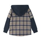 Kids Twofer Hoodie | Brown Plaid
