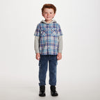 Kids Twofer Hoodie | Blue Plaid