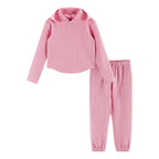 Kids Embossed Lounge Set | Pink Hearts