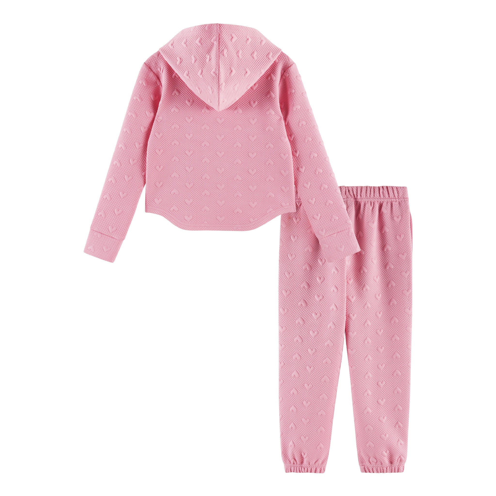 Kids Embossed Lounge Set | Pink Hearts