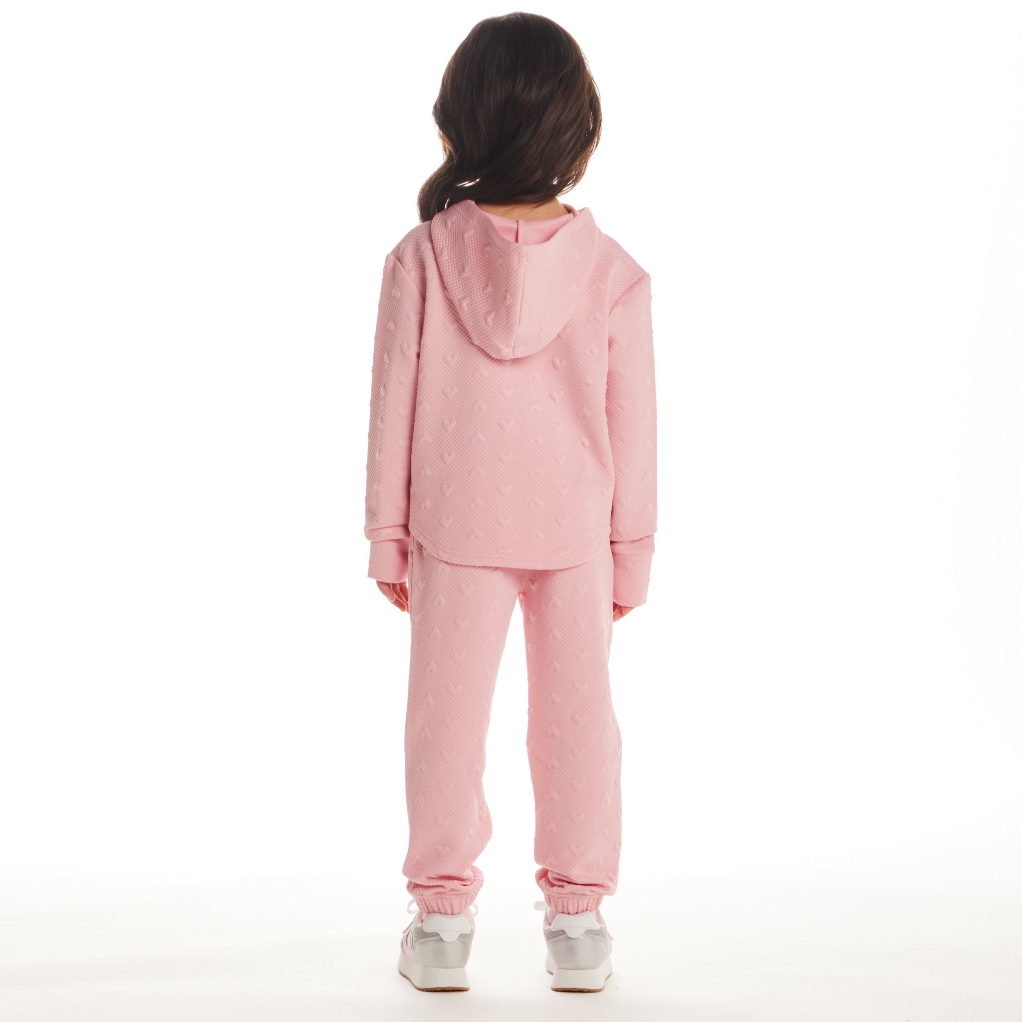 Kids Embossed Lounge Set | Pink Hearts