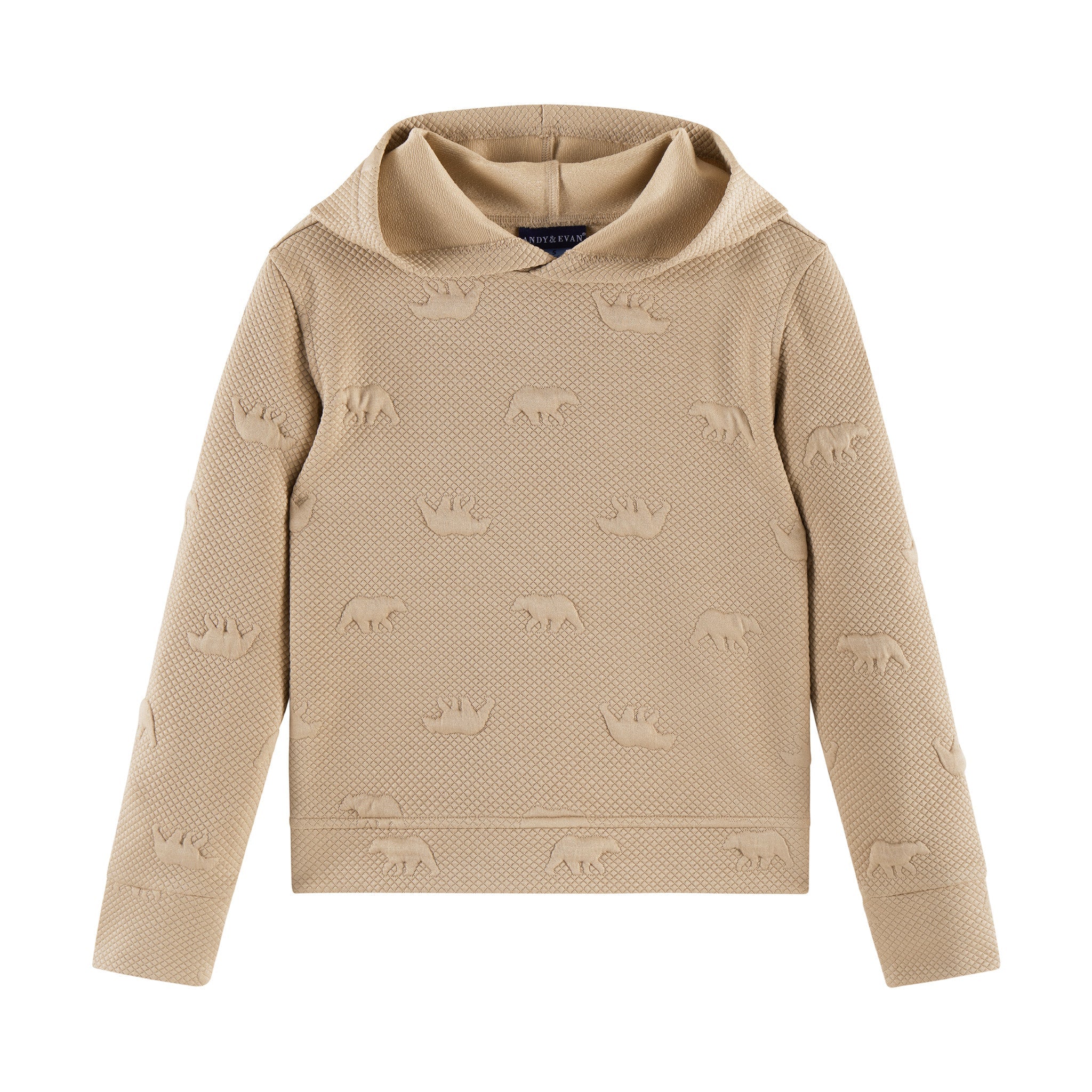 Kids Embossed Lounge Set | Taupe Bear