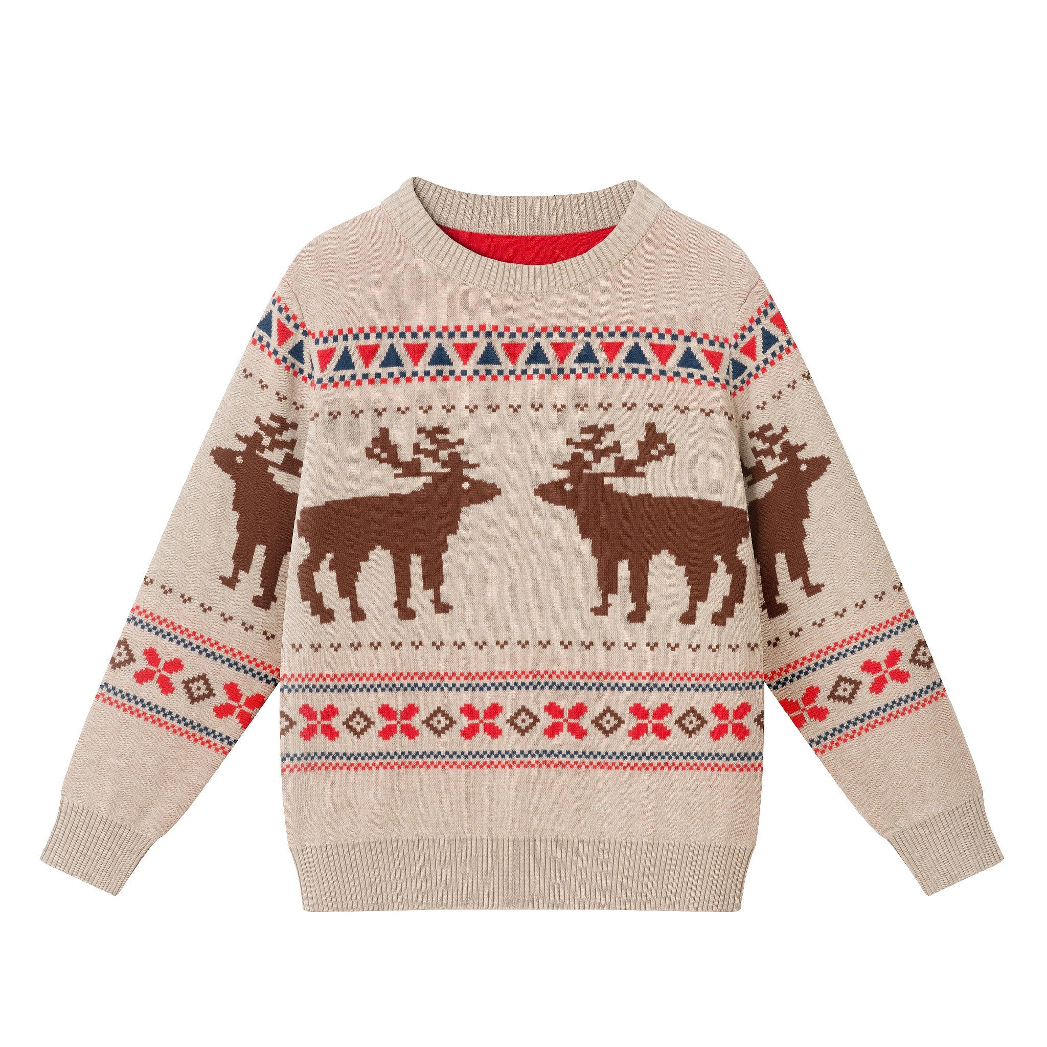 Kids Fair Isle Sweater & Twill Pant Set | Moose Motif