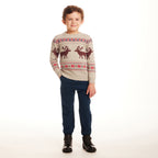 Kids Fair Isle Sweater & Twill Pant Set | Moose Motif