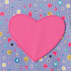 Kids Printed Rib Knit Dress | Purple Hearts