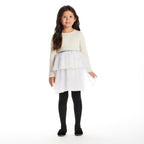 Kids Tulle Tiered Dress | White Snowflake
