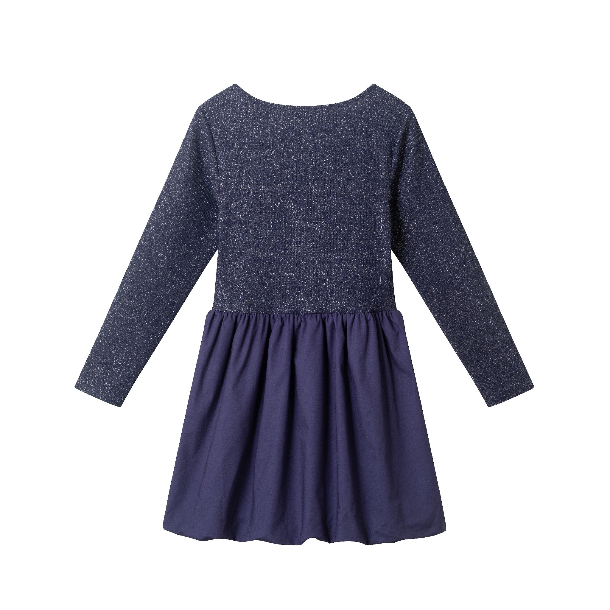 Tween (7-16) Rib Jersey Drop Waist Bubble Dress | Navy