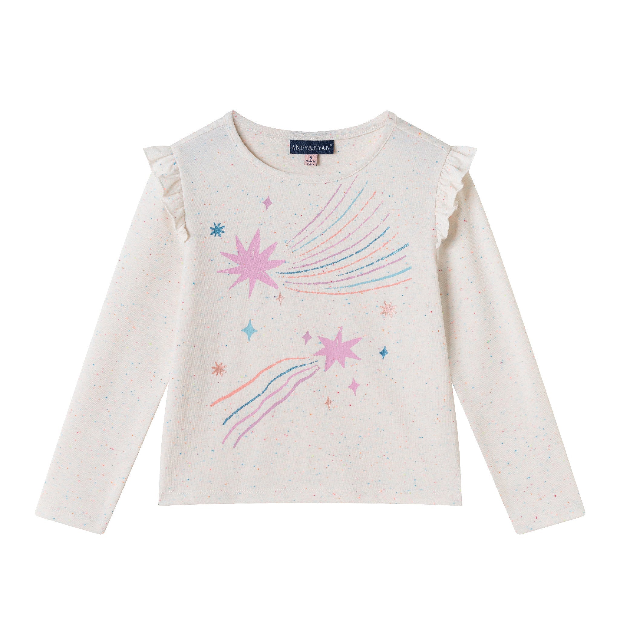 Kids Speckled Long Sleeve Tee| Shooting Stars