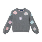 Kids Floral Sweater | Charcoal Grey