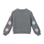 Kids Floral Sweater | Charcoal Grey