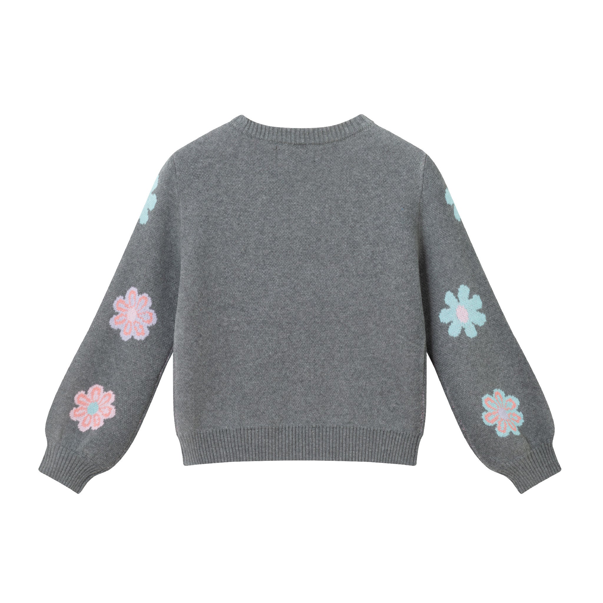 Kids Floral Sweater | Charcoal Grey