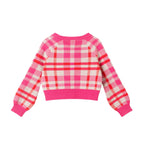 Kids Girls Cardigan | Pink Plaid