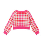 Tween (7-16) Cardigan | Pink Plaid