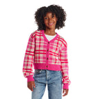 Tween (7-16) Cardigan | Pink Plaid