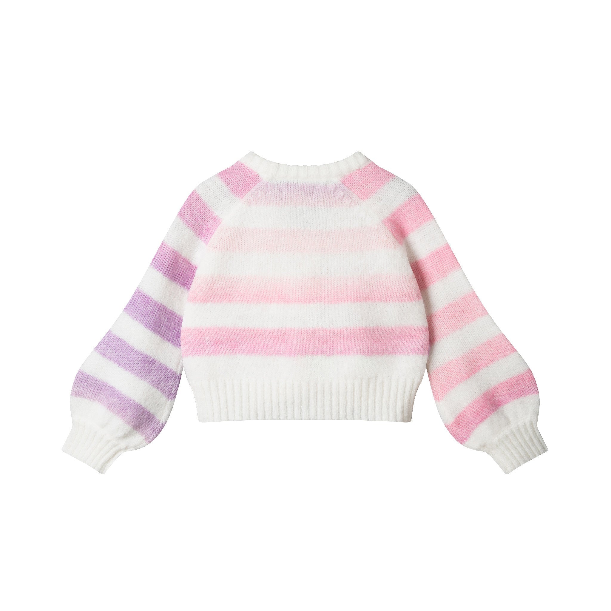 Kids Stripe Cardigan | Oatmeal Lavendar