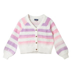 Tween (7-16) Stripe Cardigan | Oatmeal Lavendar