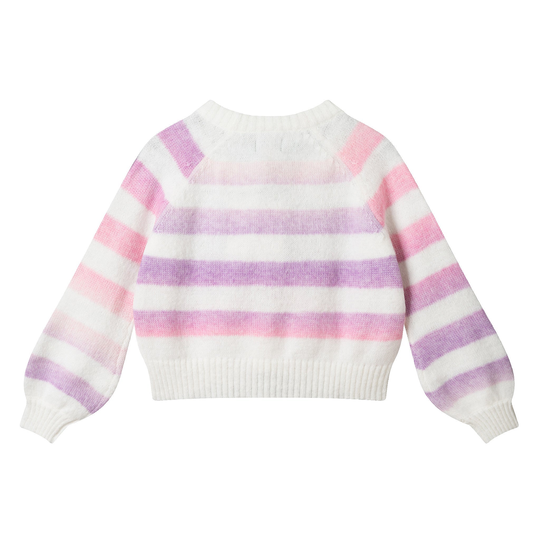 Tween (7-16) Stripe Cardigan | Oatmeal Lavendar