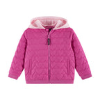 Kids Hooded Quilted Jacket | Pink Hearts