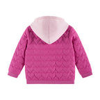 Kids Hooded Quilted Jacket | Pink Hearts